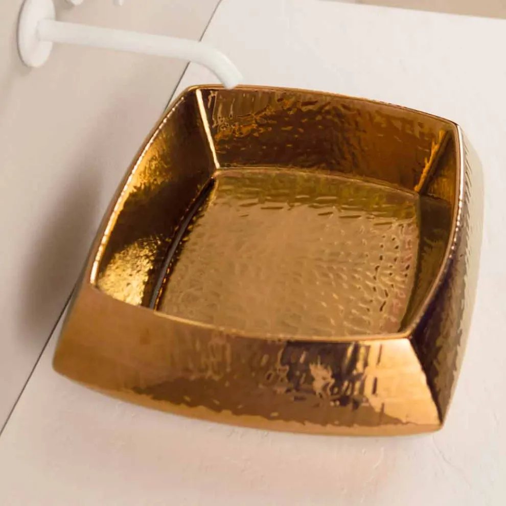 Aufsatzwaschbecken, bronzefarbe, Keramik, modernes Design Laura, Italy