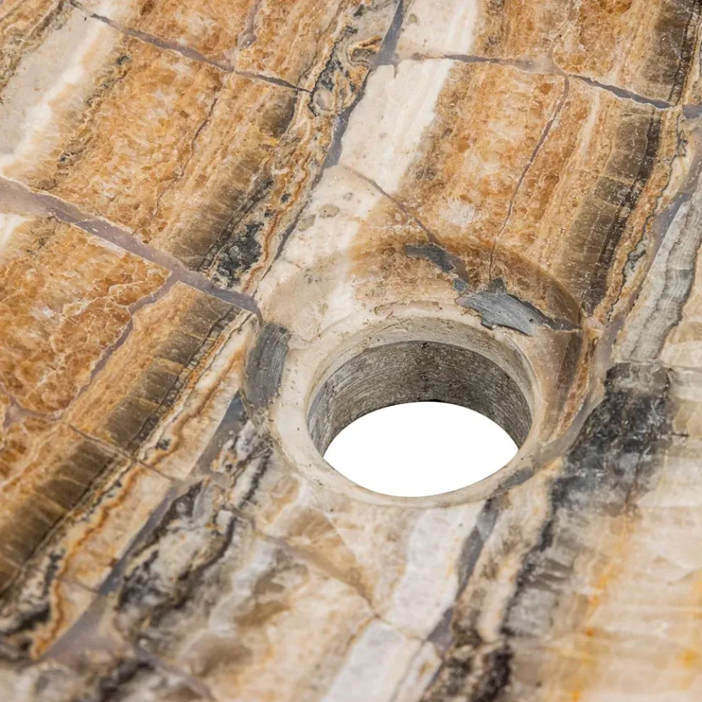 Aufsatzwaschbecken handgefertigt aus Flussstein, Palata