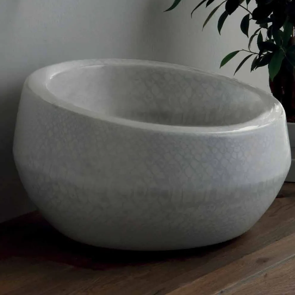 Aufsatzwaschbecken aus weißer Python-Keramik in Italien Elisa