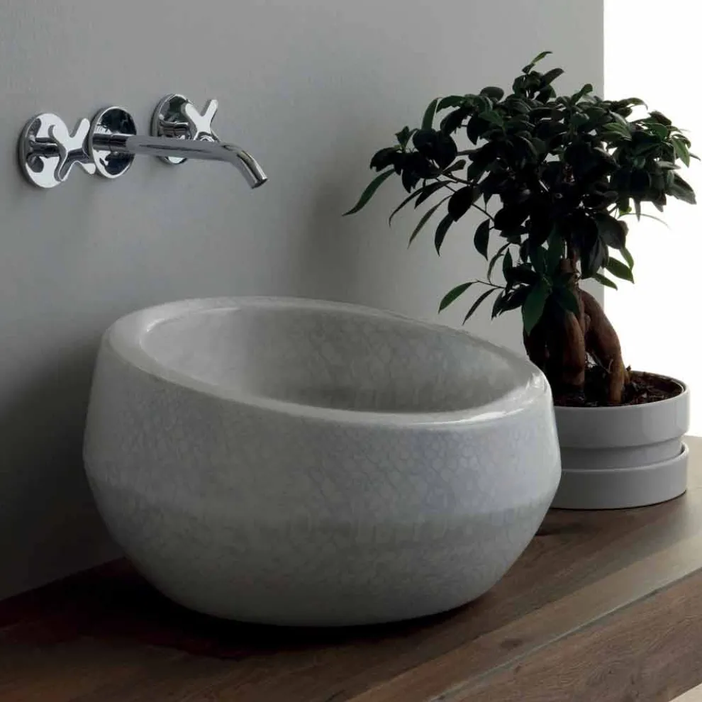 Aufsatzwaschbecken aus weißer Python-Keramik in Italien Elisa