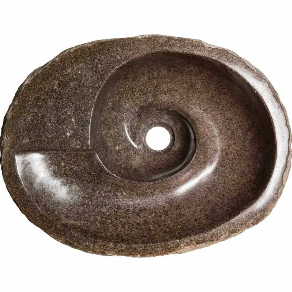 Aufsatzwaschbecken im modernen Design aus Flussstein, Busca