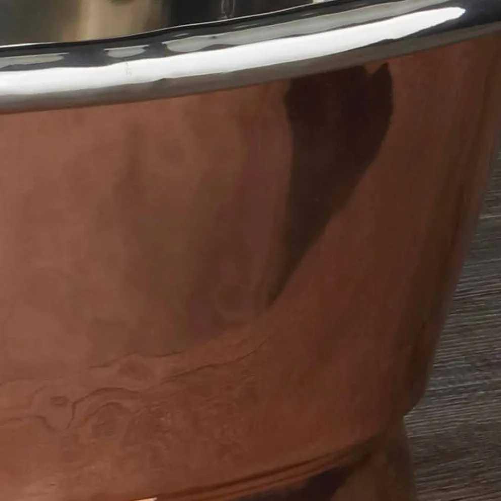 Aufsatzwaschbecken aus Kupfer und Eisen weiß Cala