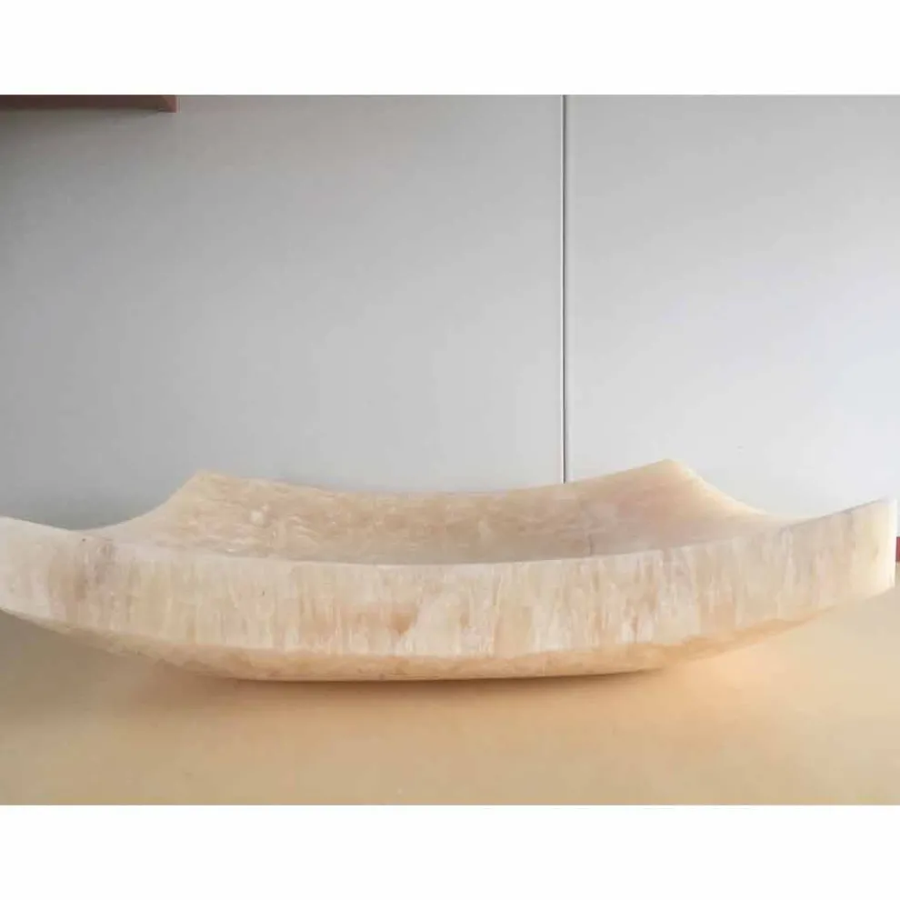 Aufsatzwaschbecken aus natürlichem Onyxstein Love, Einzelstück