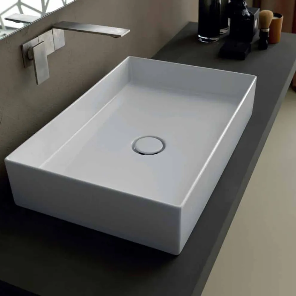 Aufsatzwaschbecken aus Keramik Sun 60x37, modernes Design, hergestellt in Italien