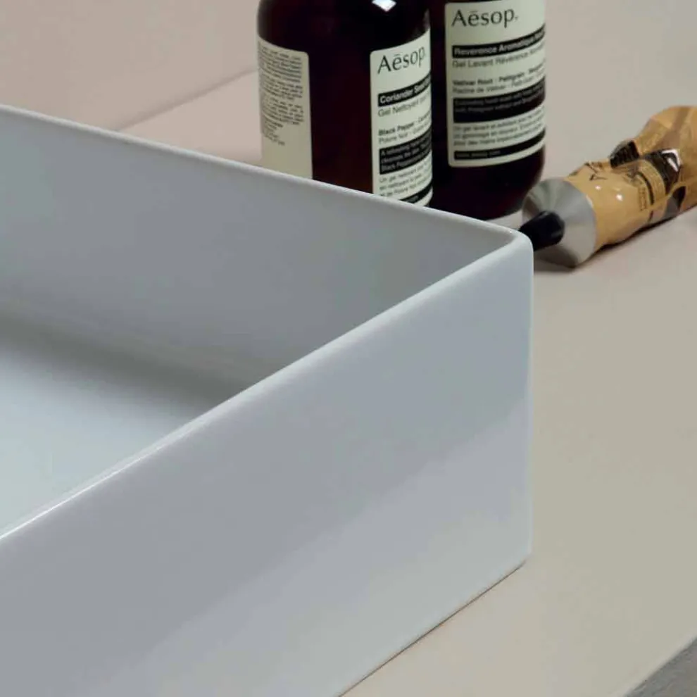 Aufsatzwaschbecken aus Keramik Sun 60x37, modernes Design, hergestellt in Italien