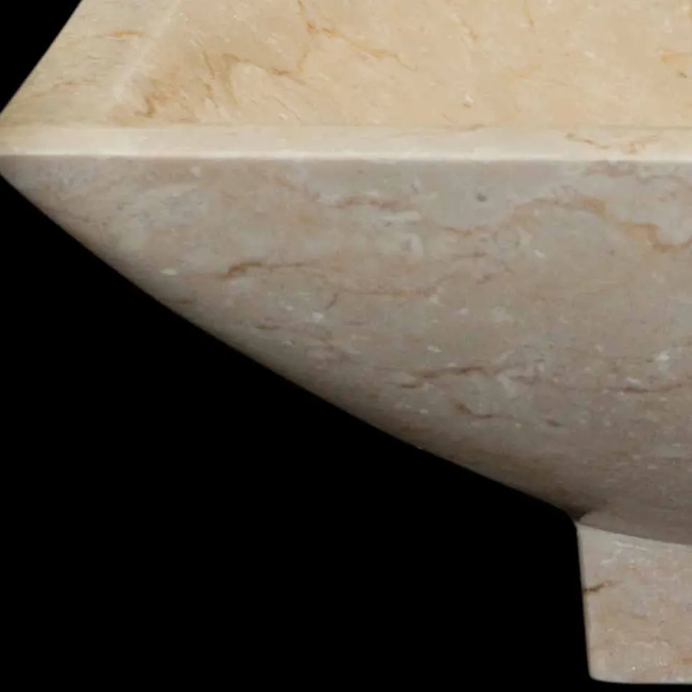 Aufsatzwaschbecken aus Naturstein weiß Iria, 50x30x16 cm