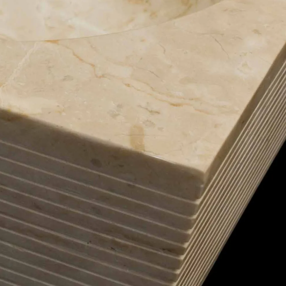 Aufsatzwaschbecken aus Naturstein weiß Zor, Einzelstück