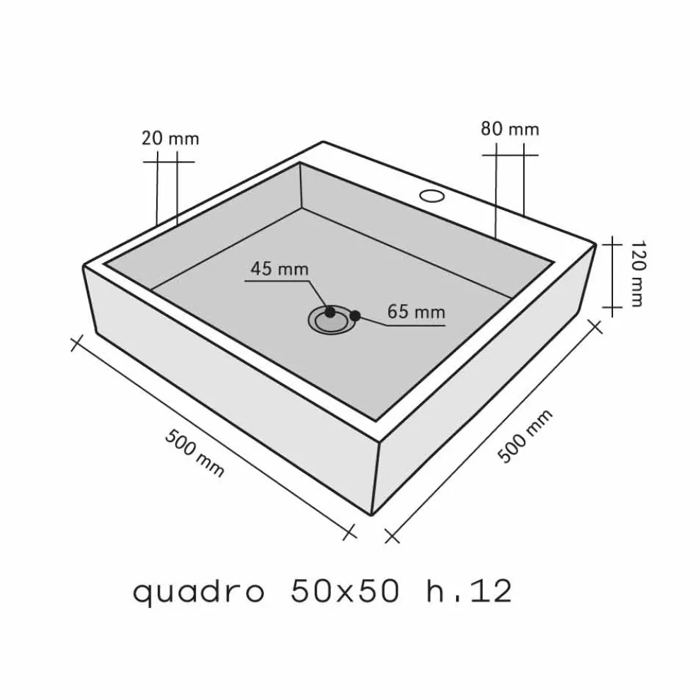 Aufsatzwaschbecken schwarz viereckig aus Basalt Ban Modell