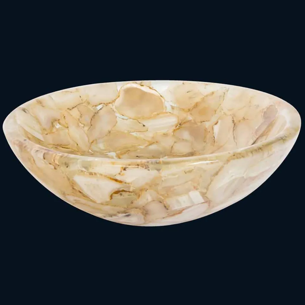 Aufsatzwaschbecken aus künstlichem Harz Alma und mit Achat Stein