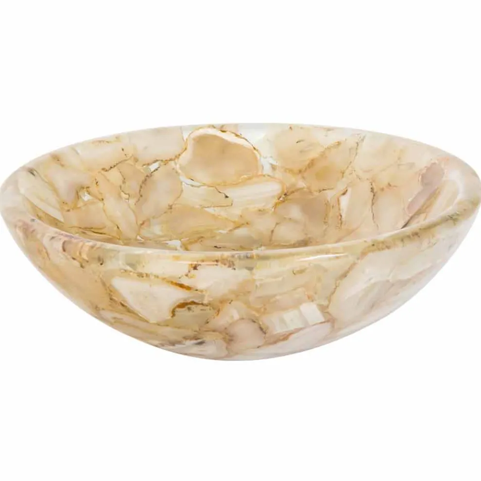 Aufsatzwaschbecken aus künstlichem Harz Alma und mit Achat Stein