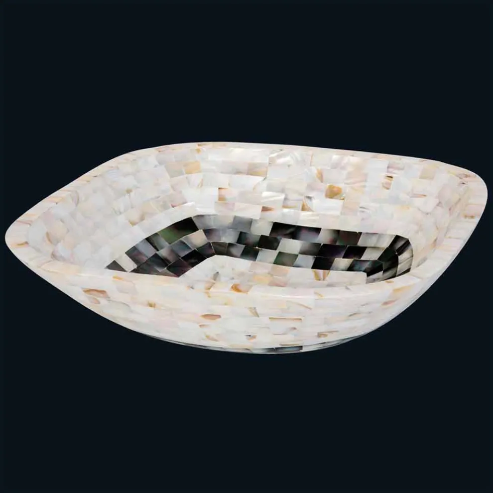 Aufsatzwaschbecken mit Aktenheften aus Muscheln Bea, einziges Stück