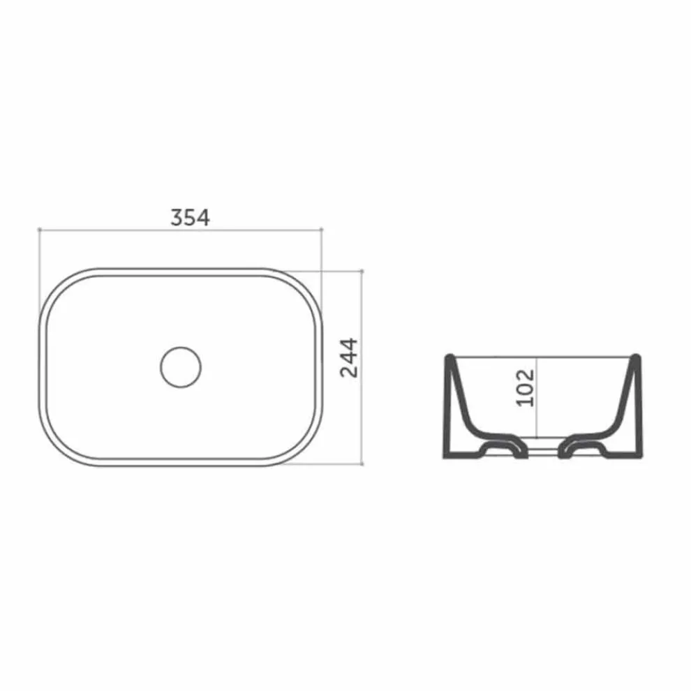 Aufsatzwaschbecken aus Keramik L 35 cm Made in Italy Leivi