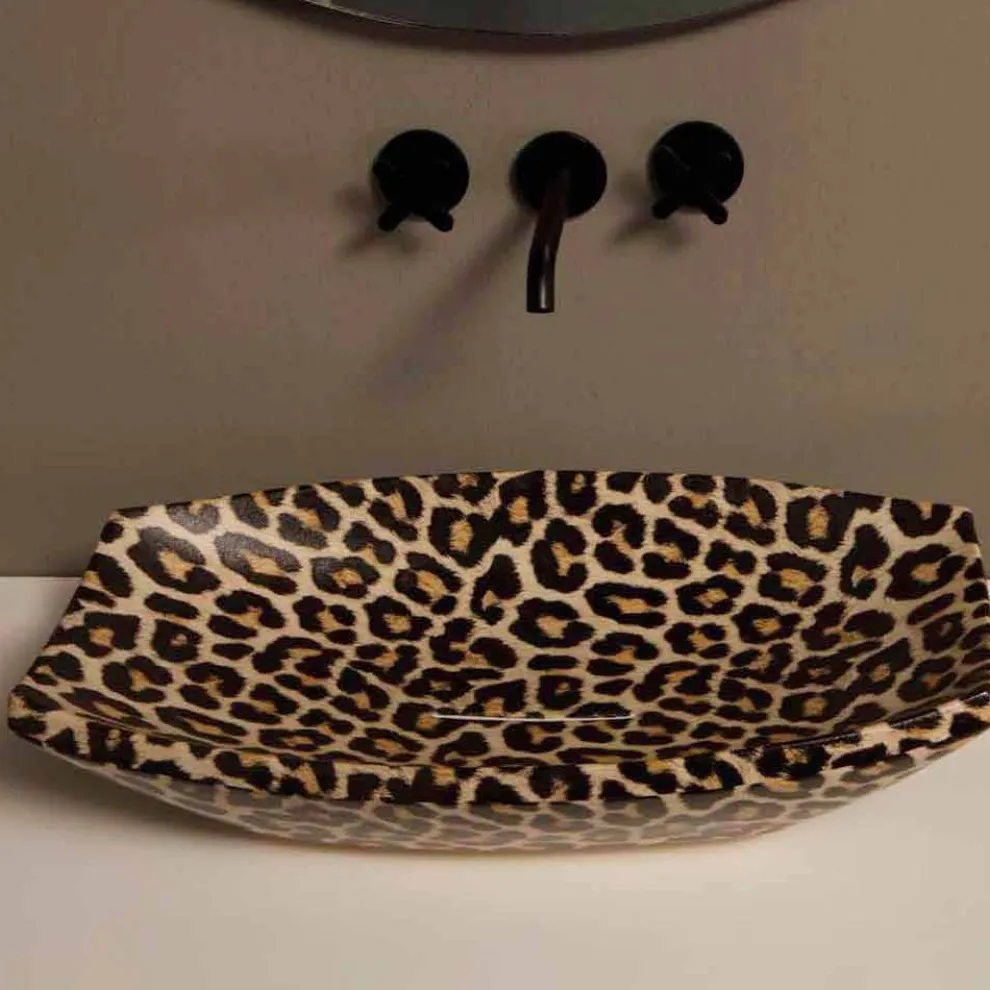 Aufsatzwaschbecken aus Keramik, Gepard, Design made in Italy Laura
