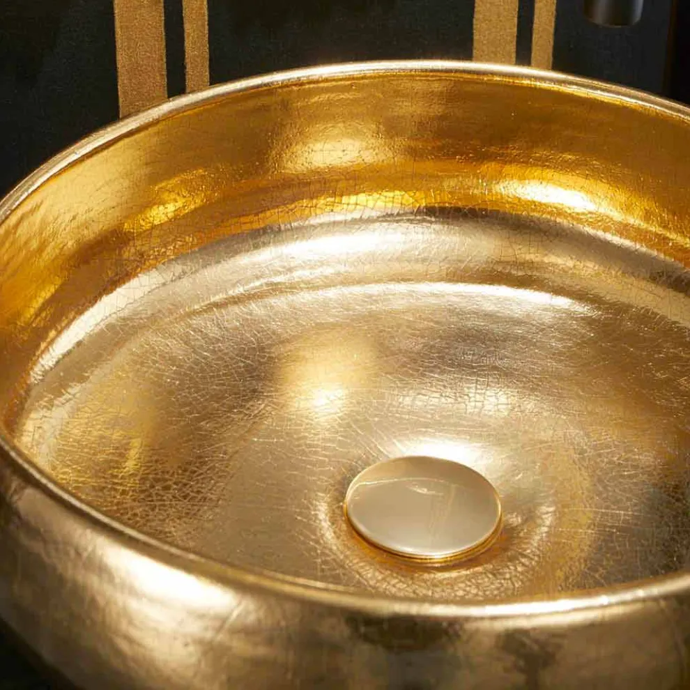 Aufsatzwaschbecken Design aus Keramik Rako 24k Gold, Ramon