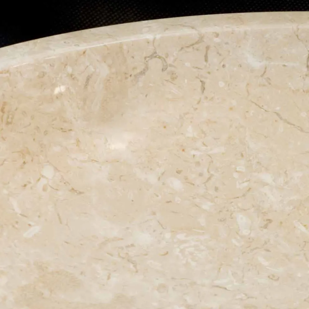 Aufsatzwaschbecken aus Naturstein weiß Ziva, Einzelstück