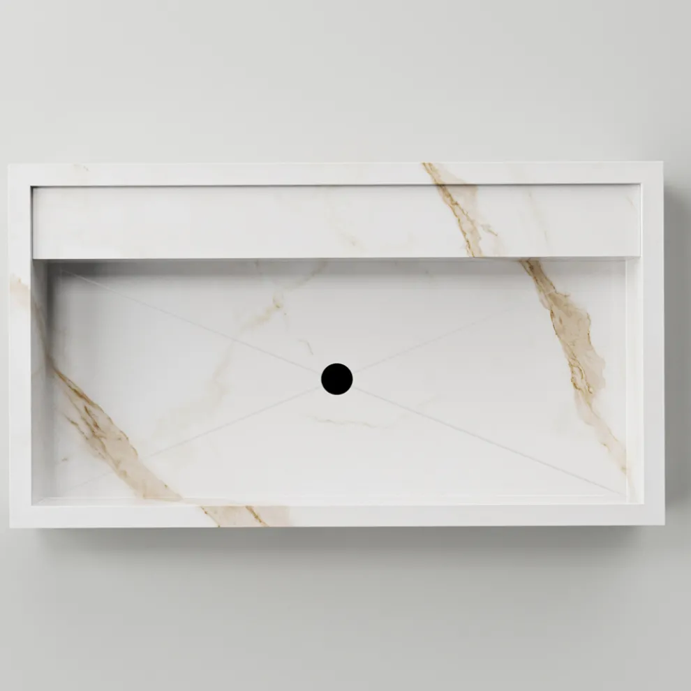 Aufsatzwaschbecken aus Feinsteinzeug mit Marmoroptik Made in Italy - Cervia