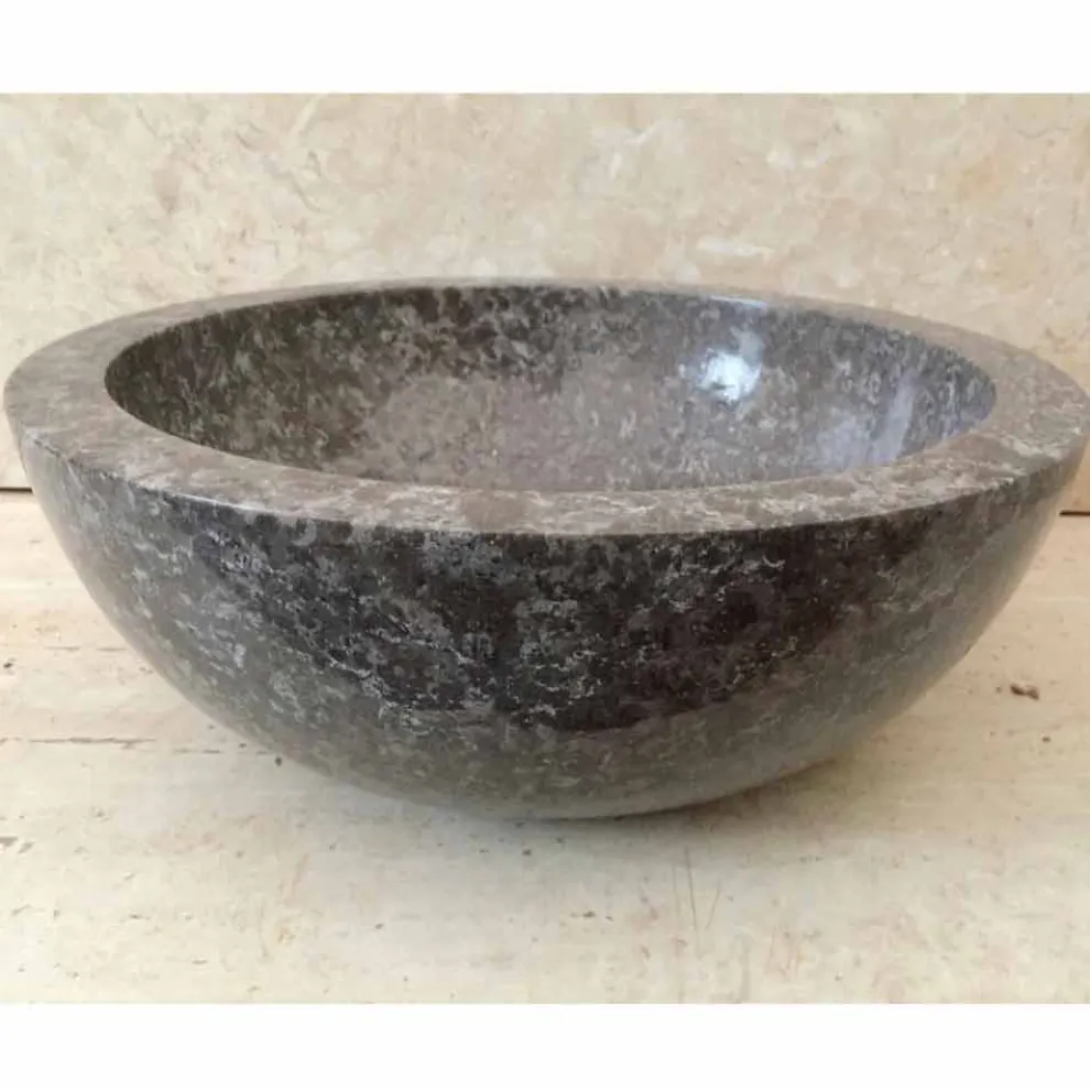 Aufsatzwaschbecken aus Naturstein grau Levi, Einzelstück