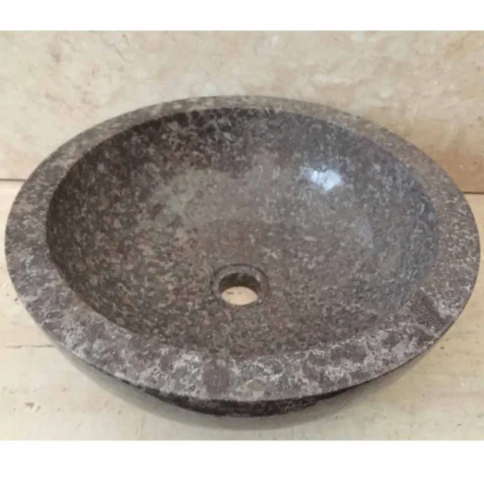 Aufsatzwaschbecken aus Naturstein grau Levi, Einzelstück
