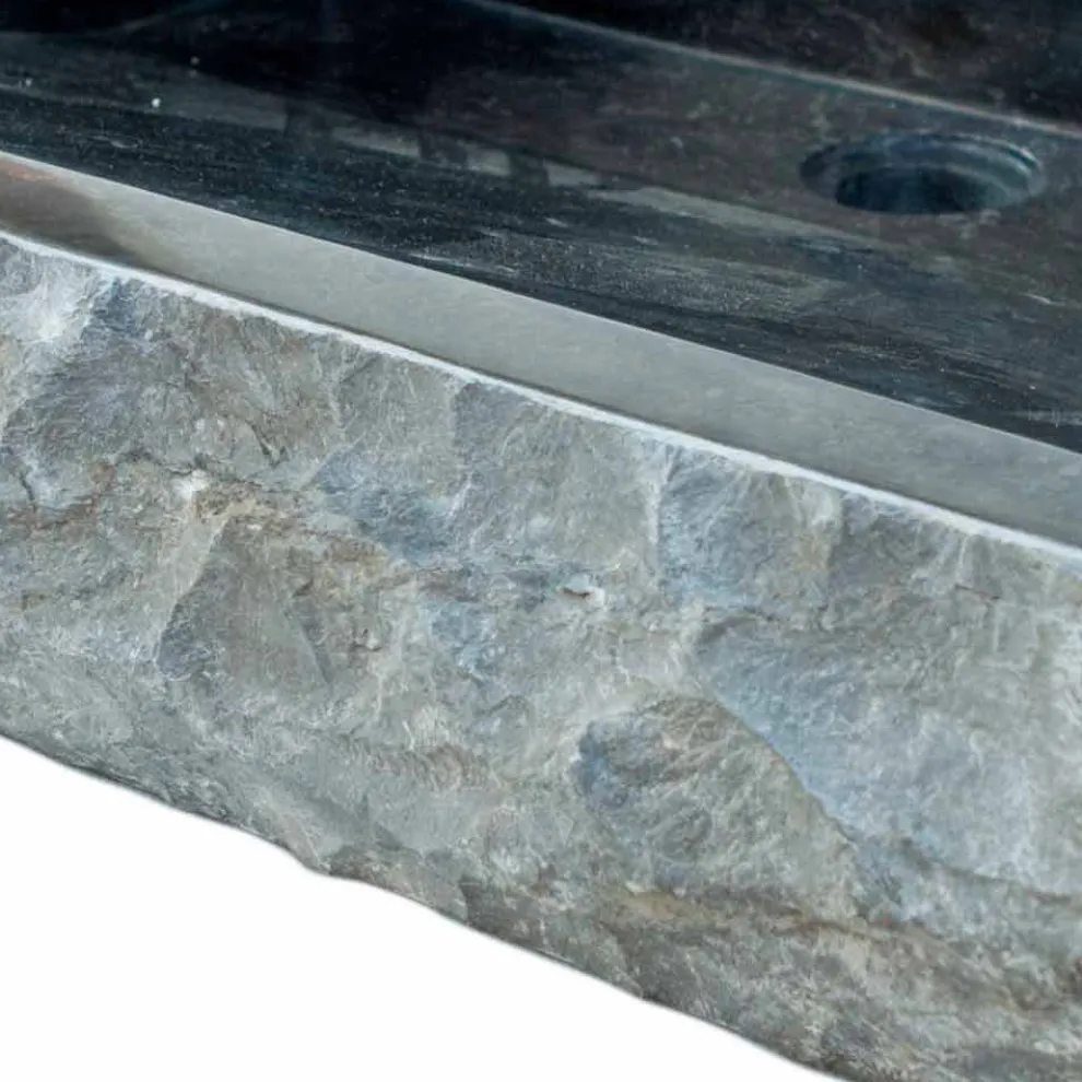Aufsatzwaschbecken aus Naturstein schwarz Sam, Einzelstück