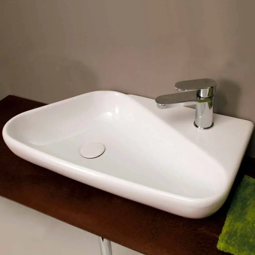 Aufsatzwaschbecken Design aus Keramik, made in Italy Sheyla