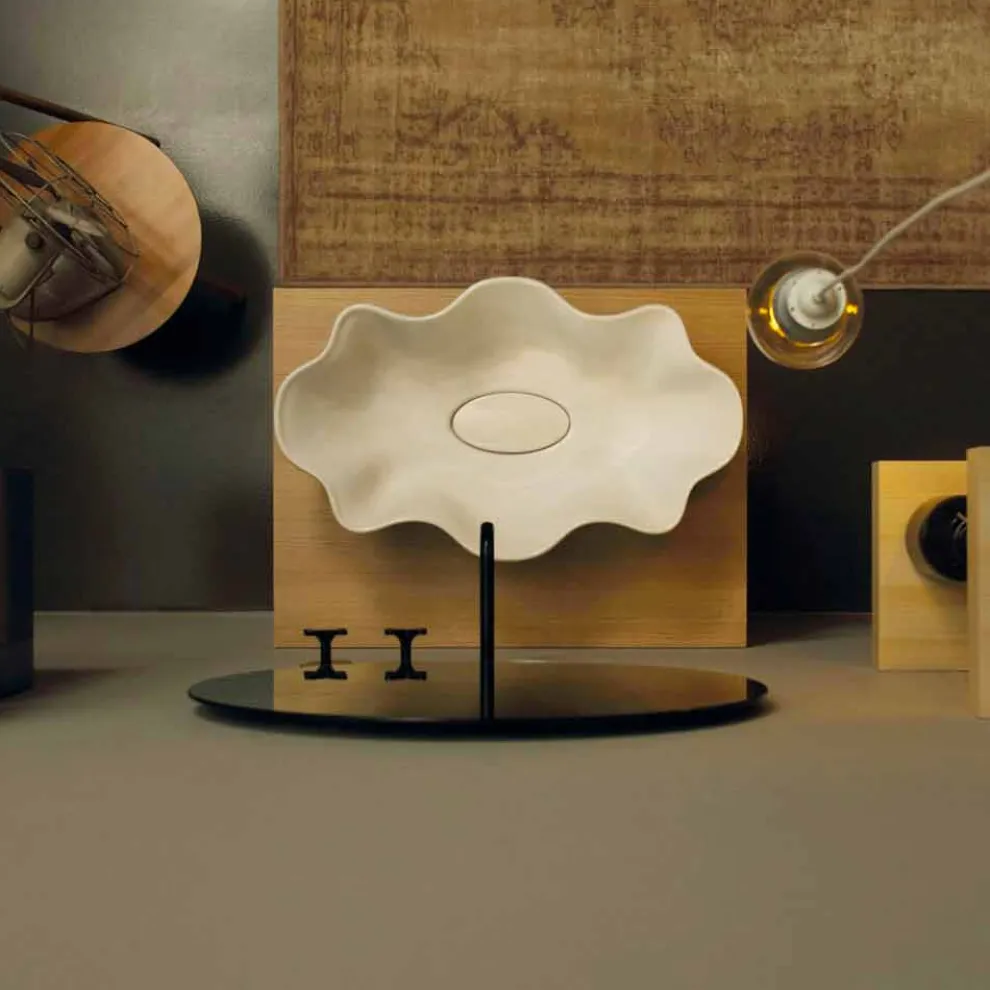 Aufsatzwaschbecken modernes Design, weiße Keramik made in Italy Cubo