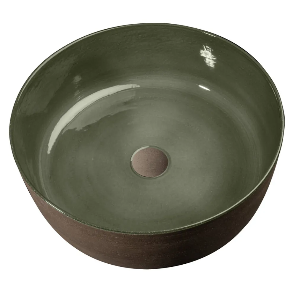 Aufsatzwaschbecken aus feuerfestem Ton Made in Italy - Tatiana