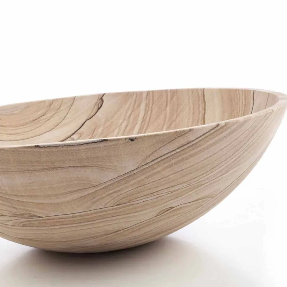 Aufsatzwaschbecken aus Sandstein in runder Form - Cerasolo