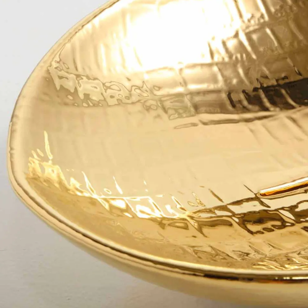 Aufsatzwaschbecken aus Keramik-gold made in Italy Design Animals