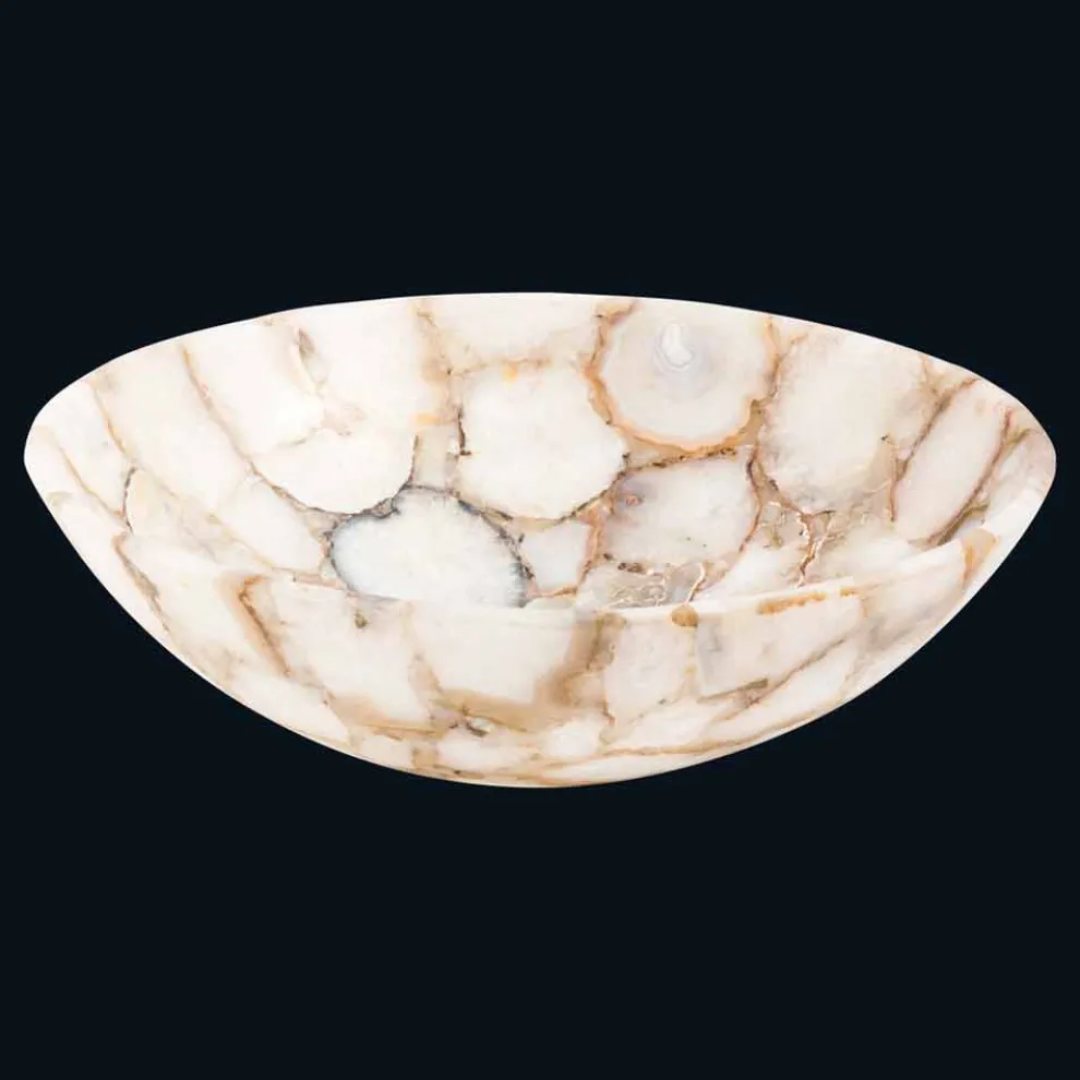 Aufsatzwaschbecken aus kristallinem Stein Poncho Design