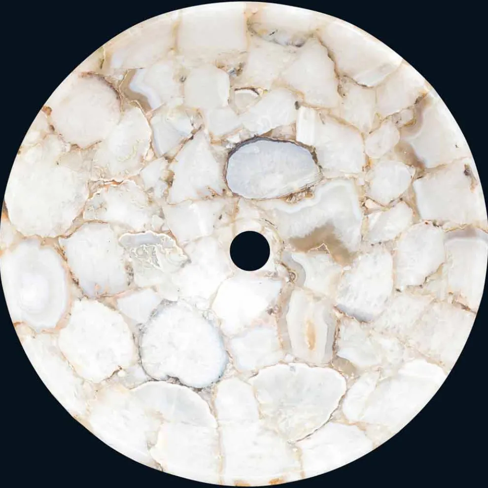 Aufsatzwaschbecken aus kristallinem Stein Poncho Design