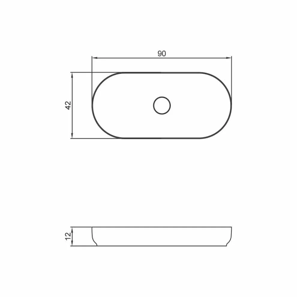Aufsatzwaschbecken mit modernem Design Dalmine Maxi, in Italien hergestellt