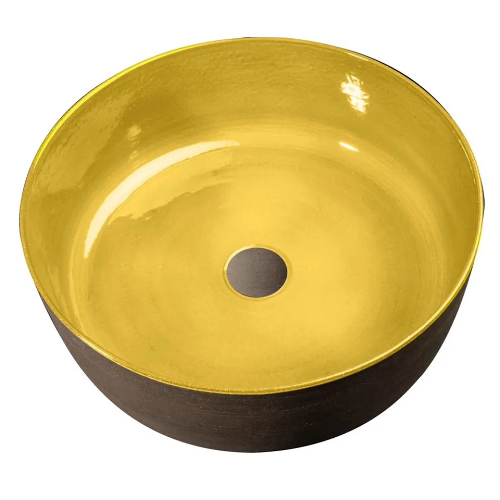 Aufsatzwaschbecken aus feuerfestem Ton Made in Italy - Tatiana