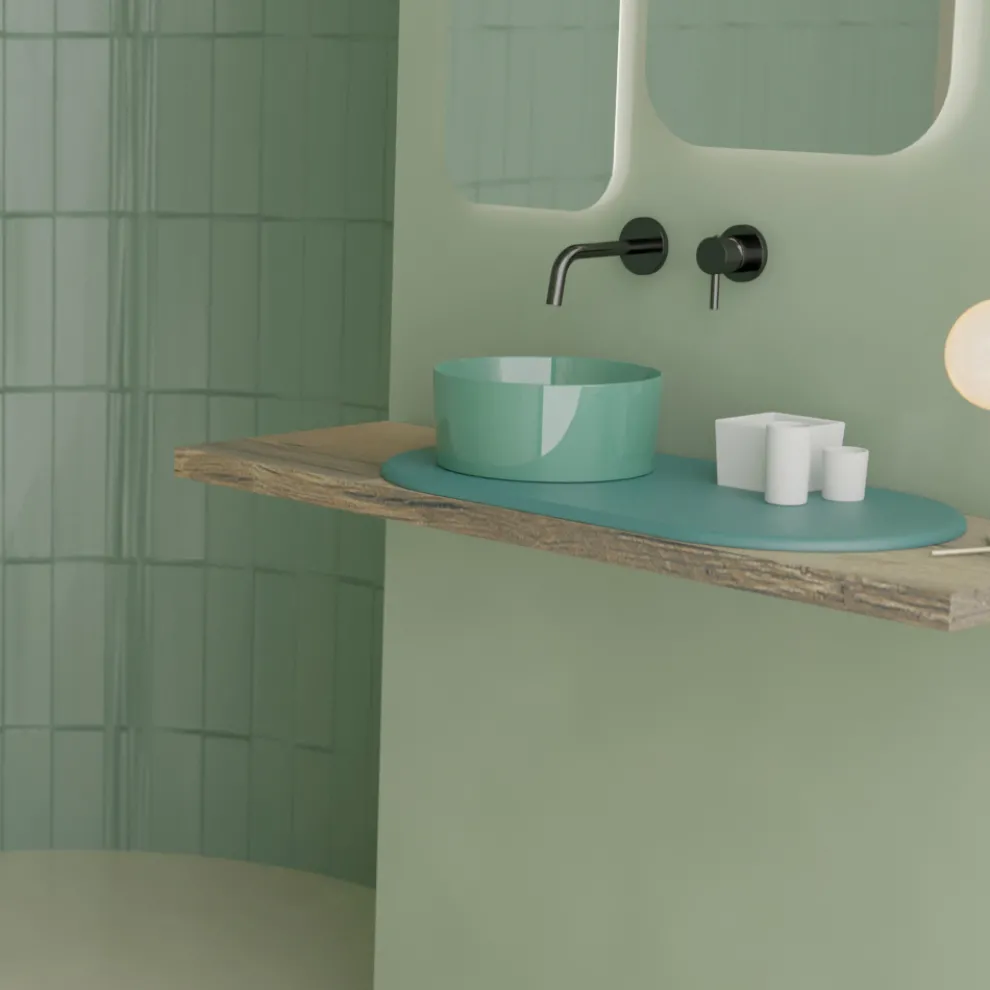 Aufsatzwaschbecken aus Keramik in verschiedenen Ausführungen, hergestellt in Italien – Kugeln