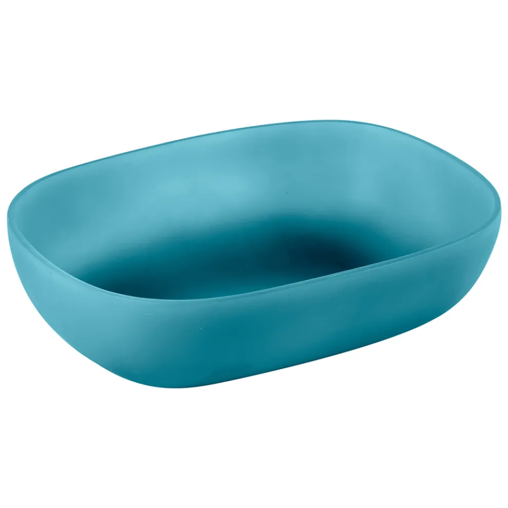 Aufsatzwaschbecken aus handbedrucktem, halbtransparentem, farbigem Harz - Elba