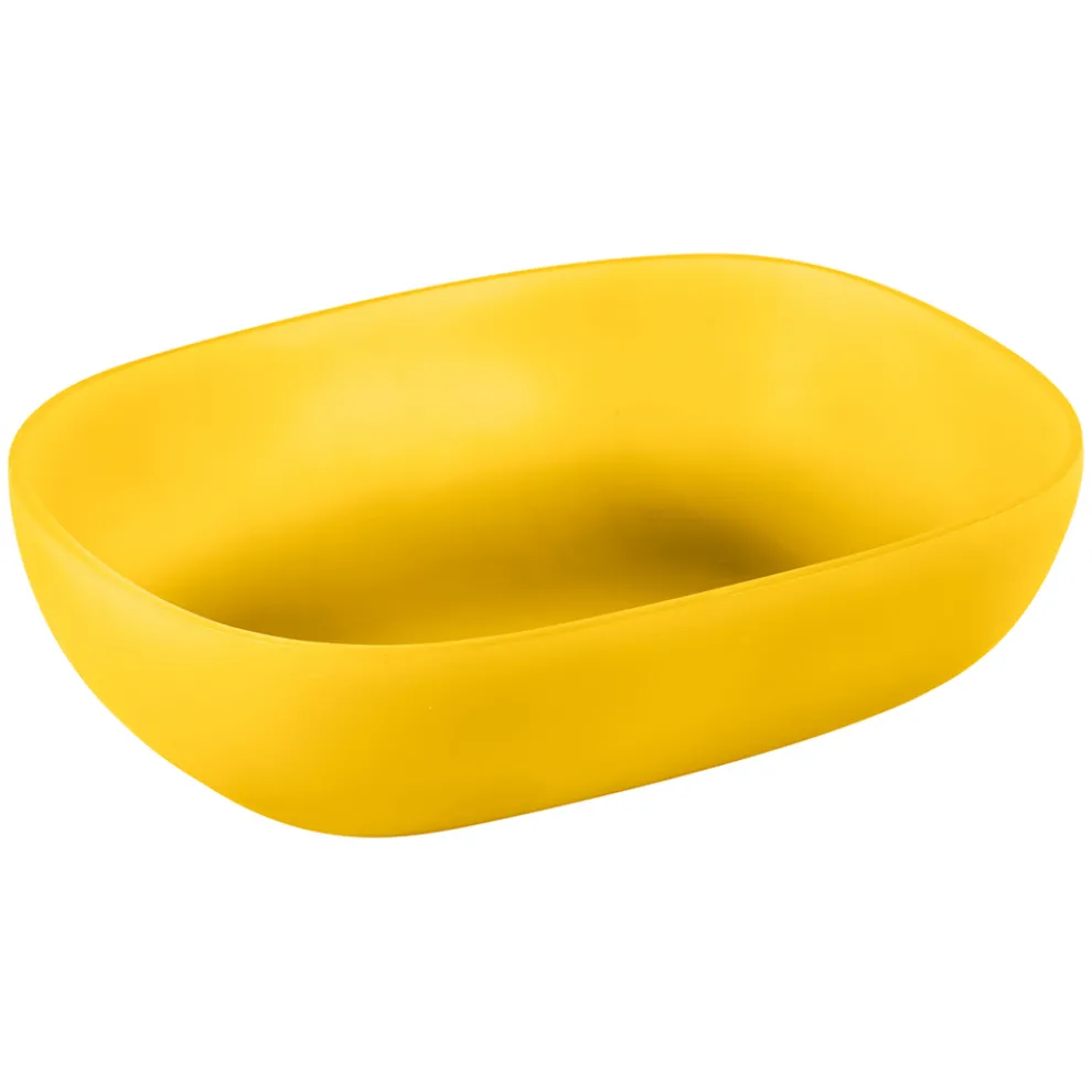 Aufsatzwaschbecken aus handbedrucktem, halbtransparentem, farbigem Harz - Elba