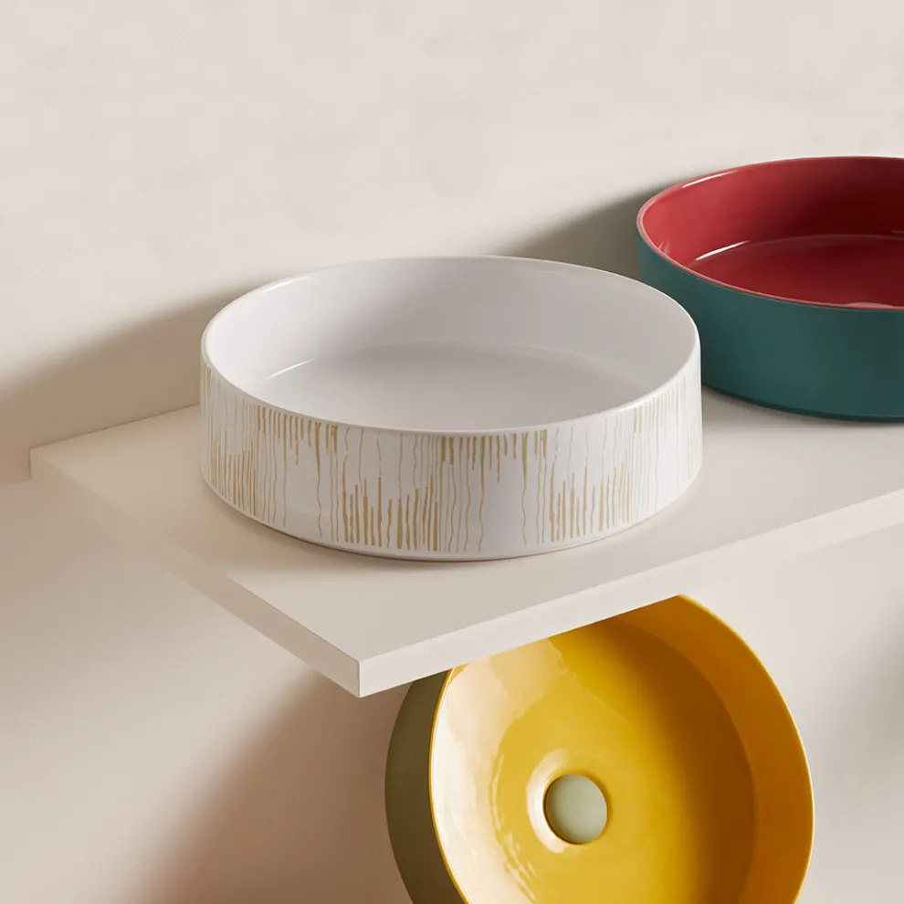 Aufsatzwaschbecken für das Badezimmer aus Feinsteinzeug, hergestellt in Italien – Umschlag