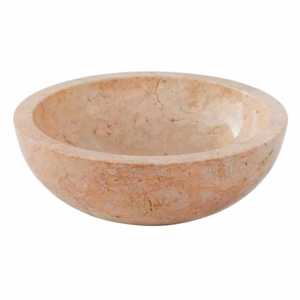 Aufsatzwaschbecken rund aus Naturstein rot Job