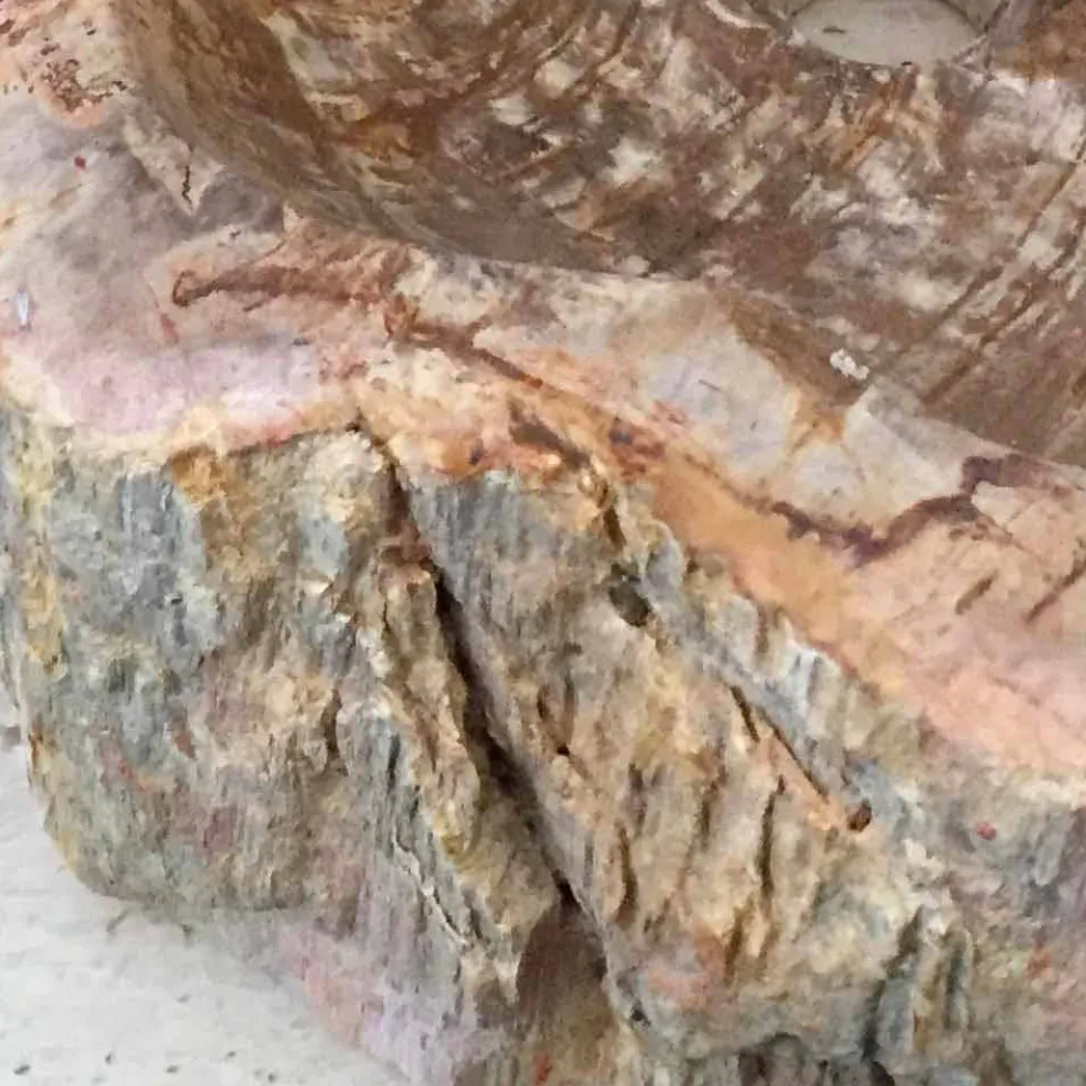 Aufsatzwaschbecken Star Mini aus fossilem Holz, handgefertigtes Einzelstück