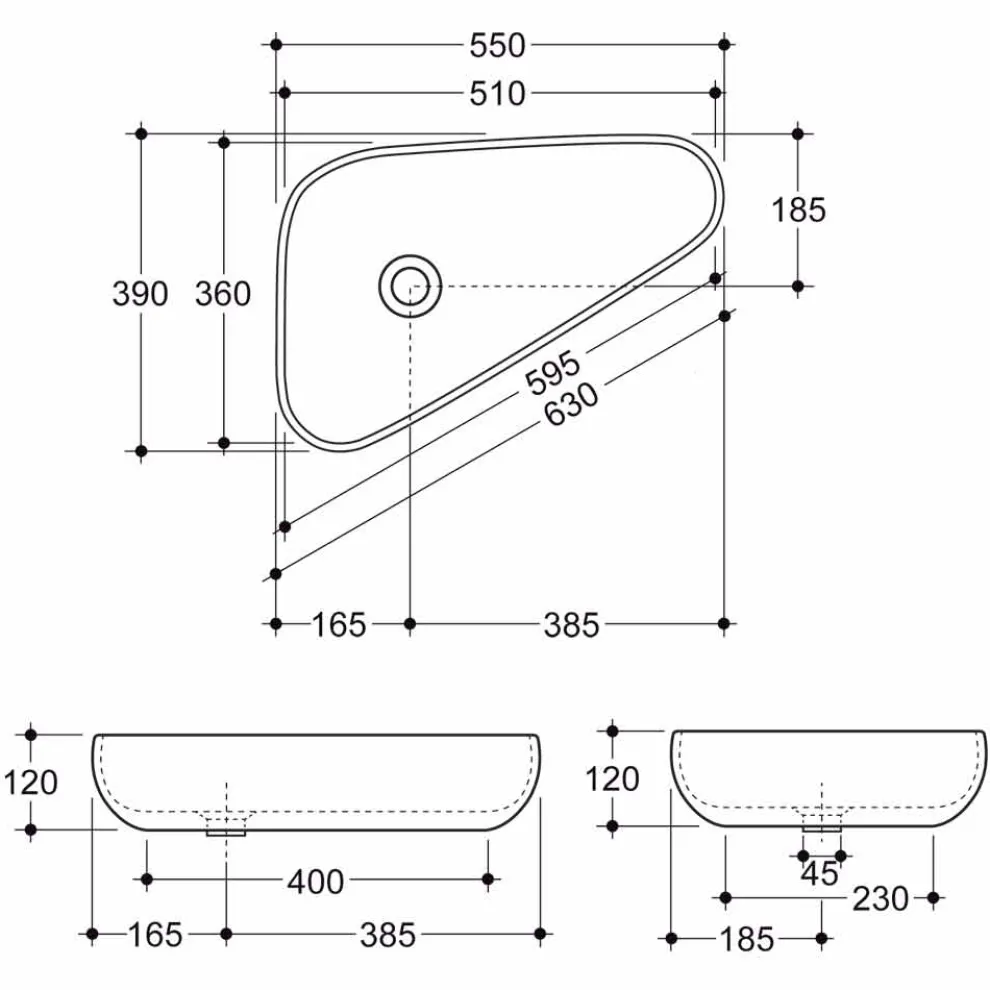 Aufsatzwaschbecken aus Keramik in modernem Design made in Italy Sofia