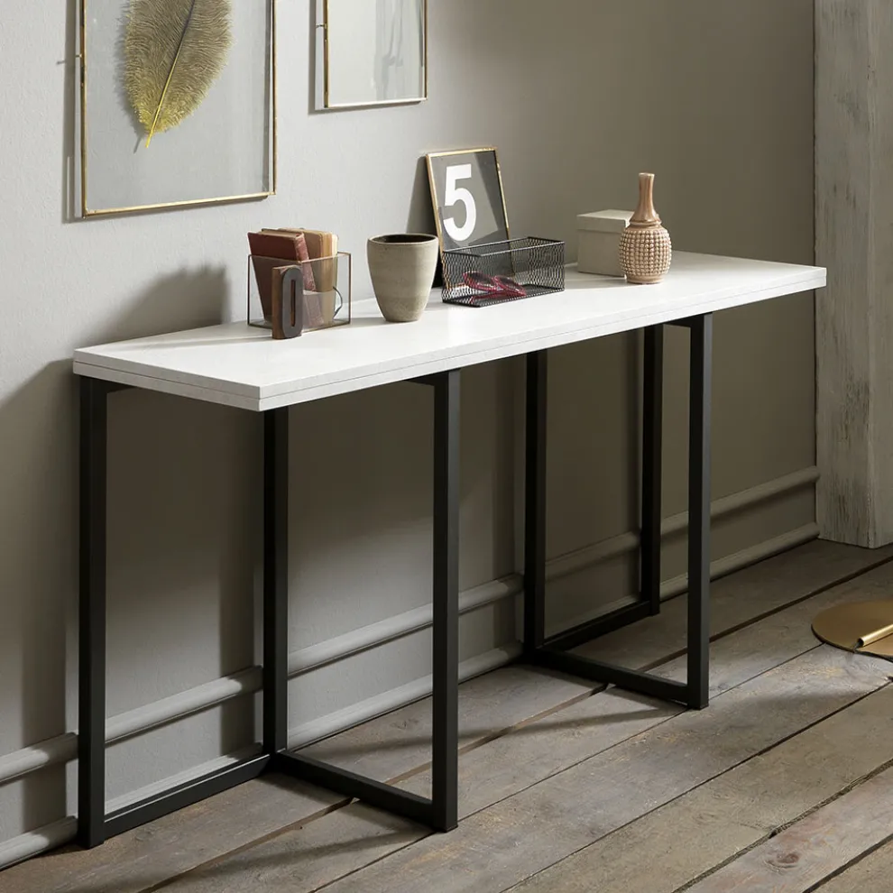 Ausziehbare Konsole 150 cm aus Metall und Melamin Made in Italy - Bird