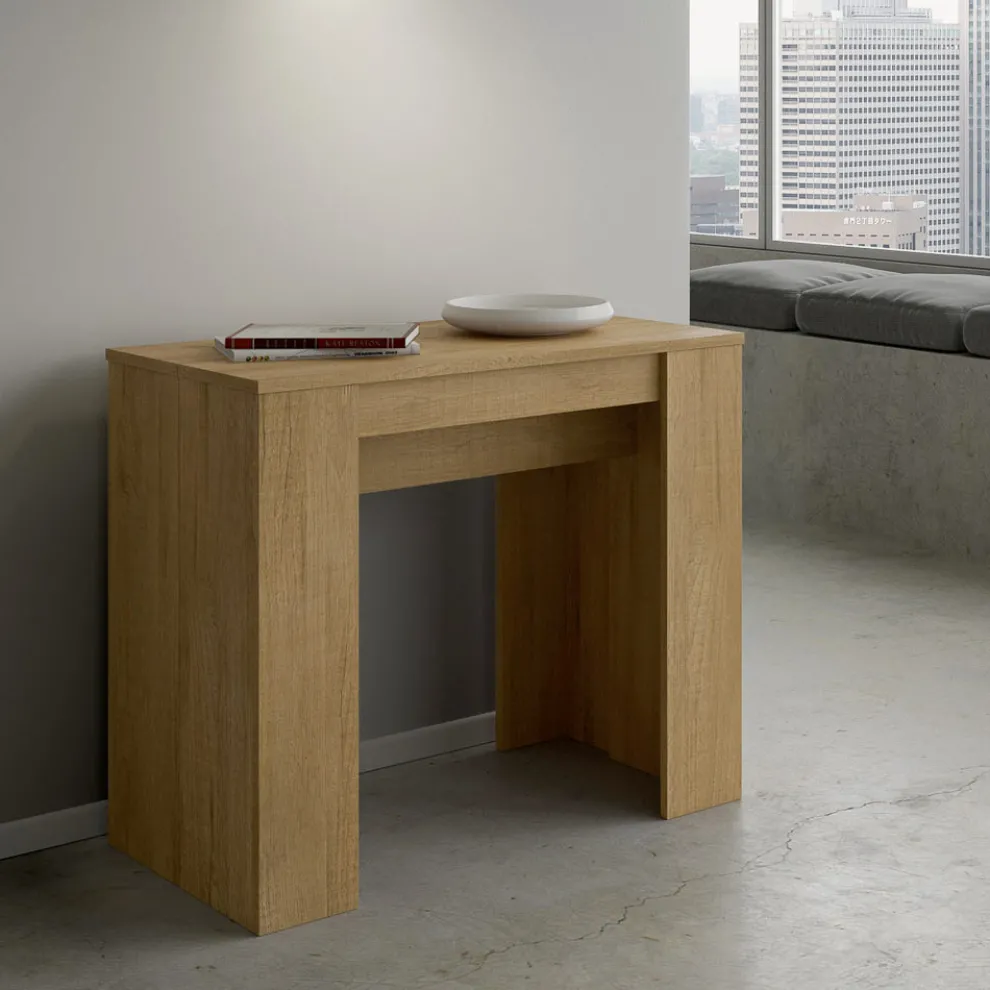 Ausziehbare Konsole auf 308 cm mit zentraler Unterstützung, hergestellt in Italien – Oracle