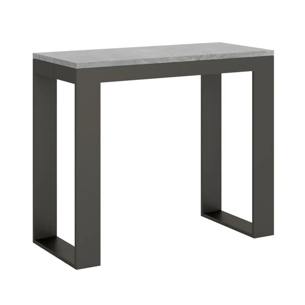 Ausziehbare Konsole auf 300 cm mit Anthrazit- und Holzrahmen, hergestellt in Italien – Fata