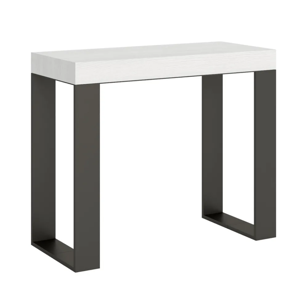 Ausziehbare Konsole bis 300 cm mit anthrazitfarbenem Rahmen, hergestellt in Italien – Giant