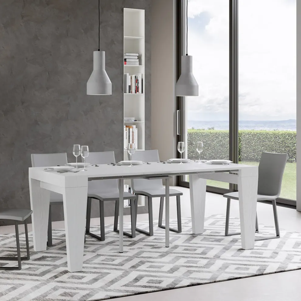 Ausziehbare Konsole auf 300 cm aus Holz, hergestellt in Italien – Thron