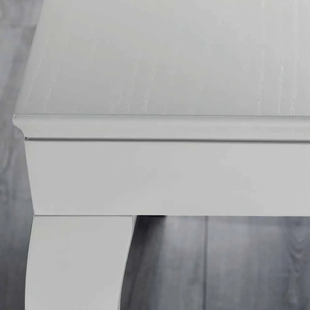 Ausziehbare Konsole aus grau grau lackiertem Eschenholz - Specht