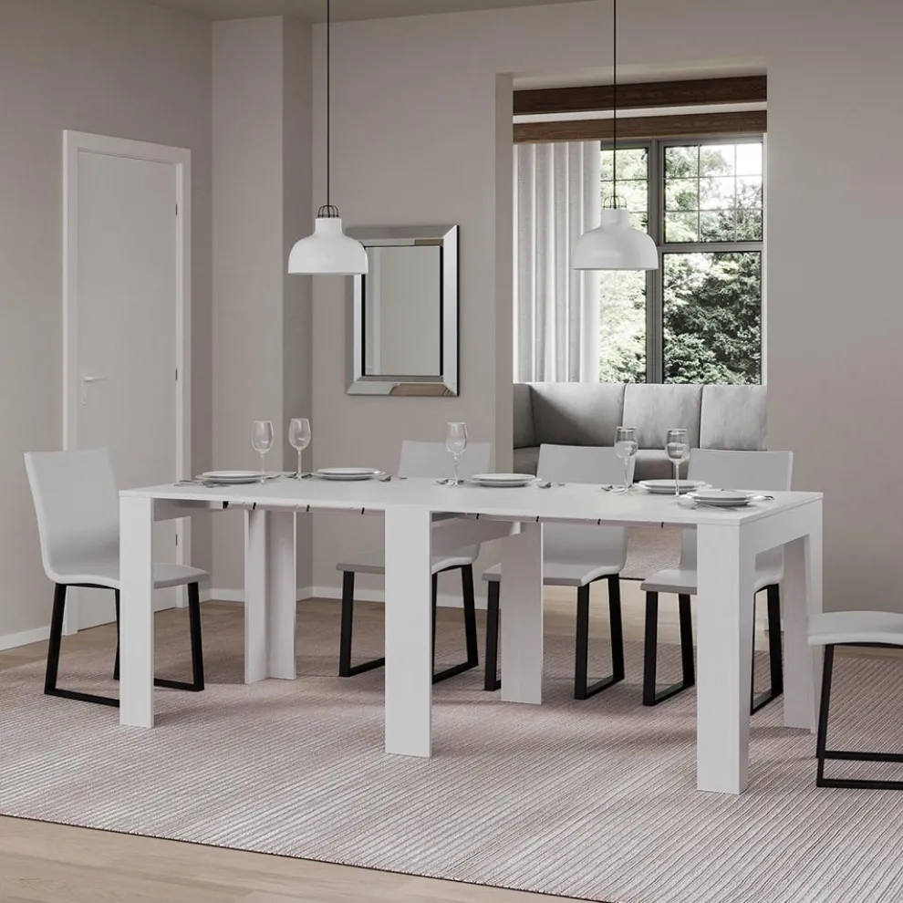 Ausziehbare Konsole auf 181 cm in Melamin Essence Made in Italy – Castello