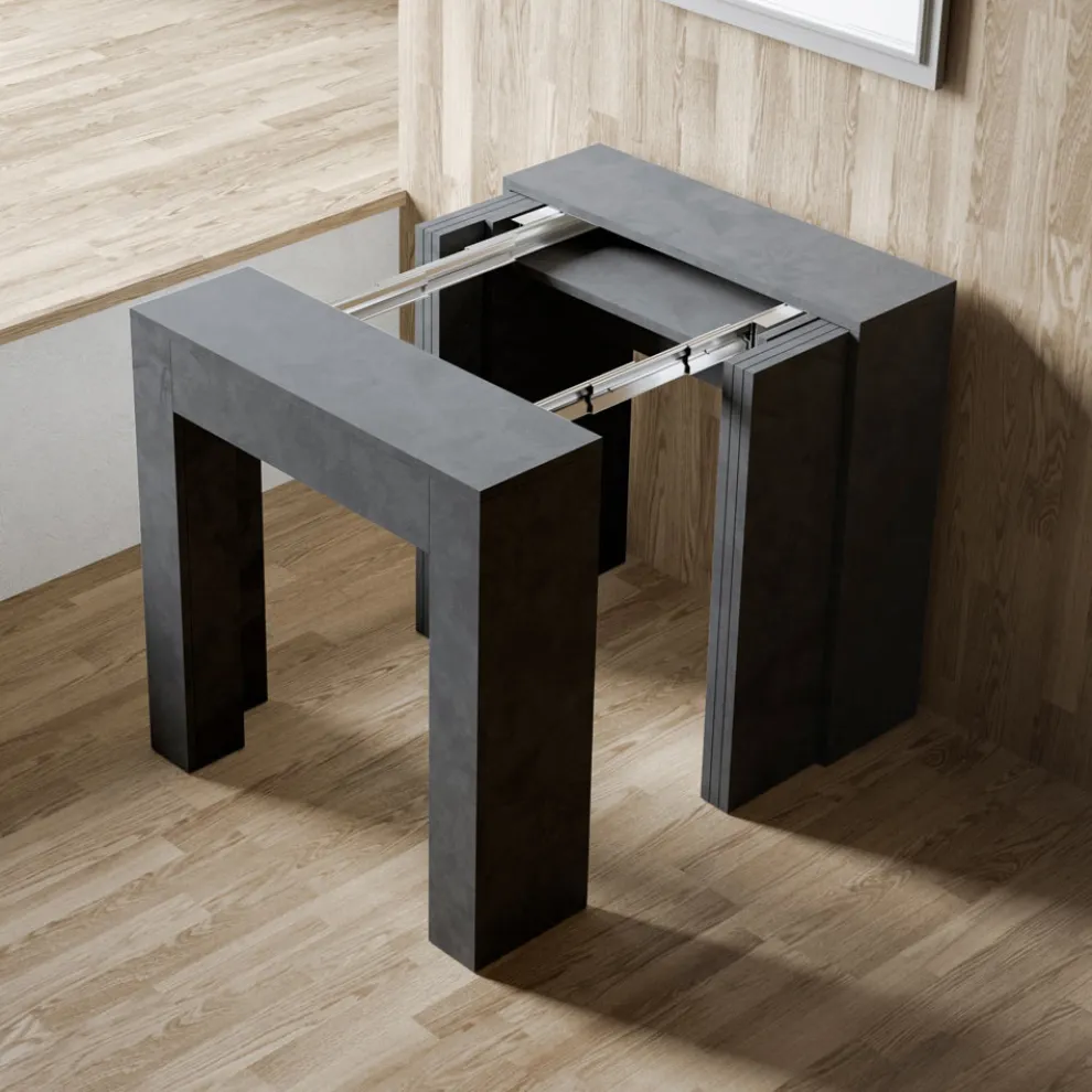 Ausziehbare Konsole auf 299 cm mit internen Erweiterungen, hergestellt in Italien – Sanduhr