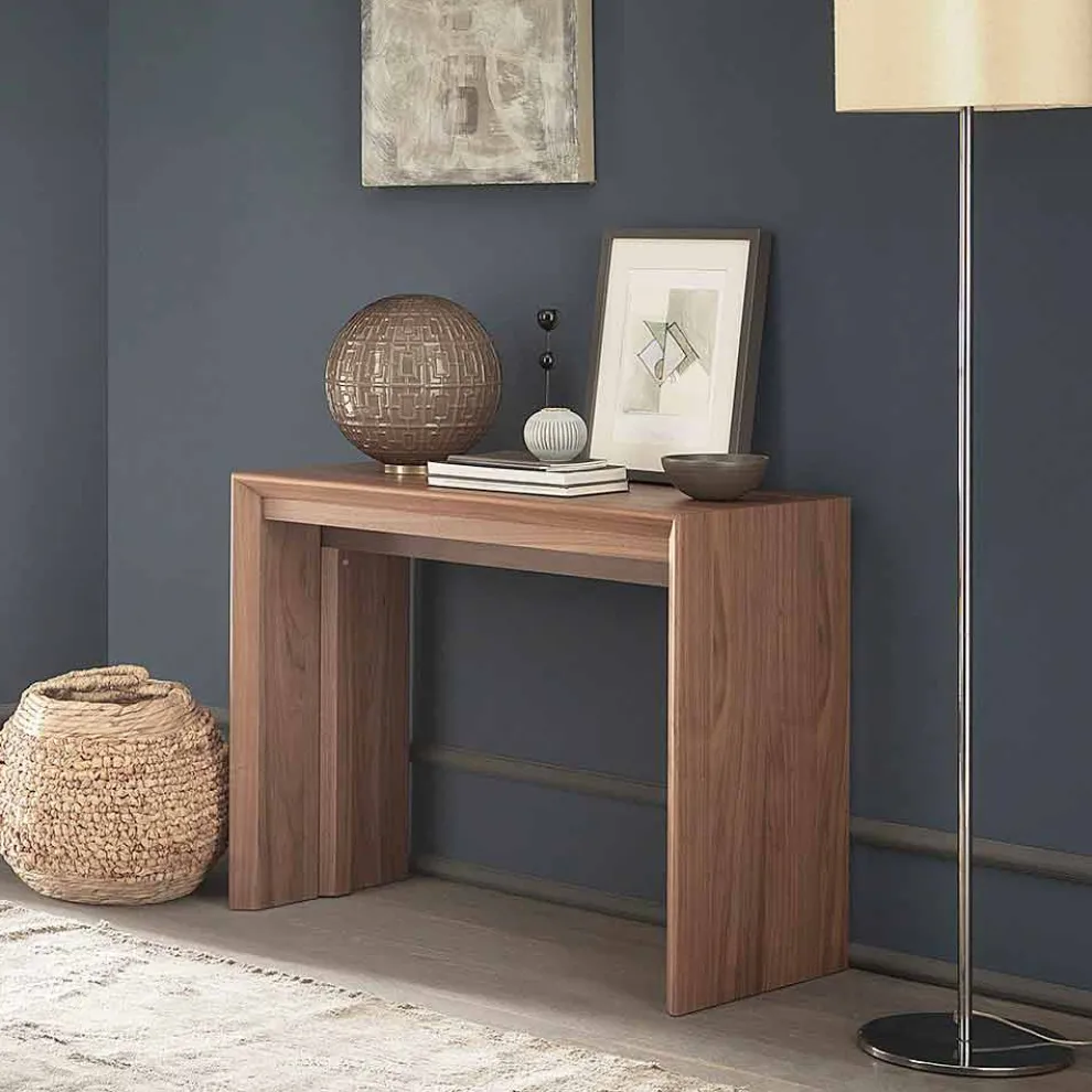 Ausziehbare Tischkonsole Bis zu 295 cm in Holz Made in Italy Design - Temocle