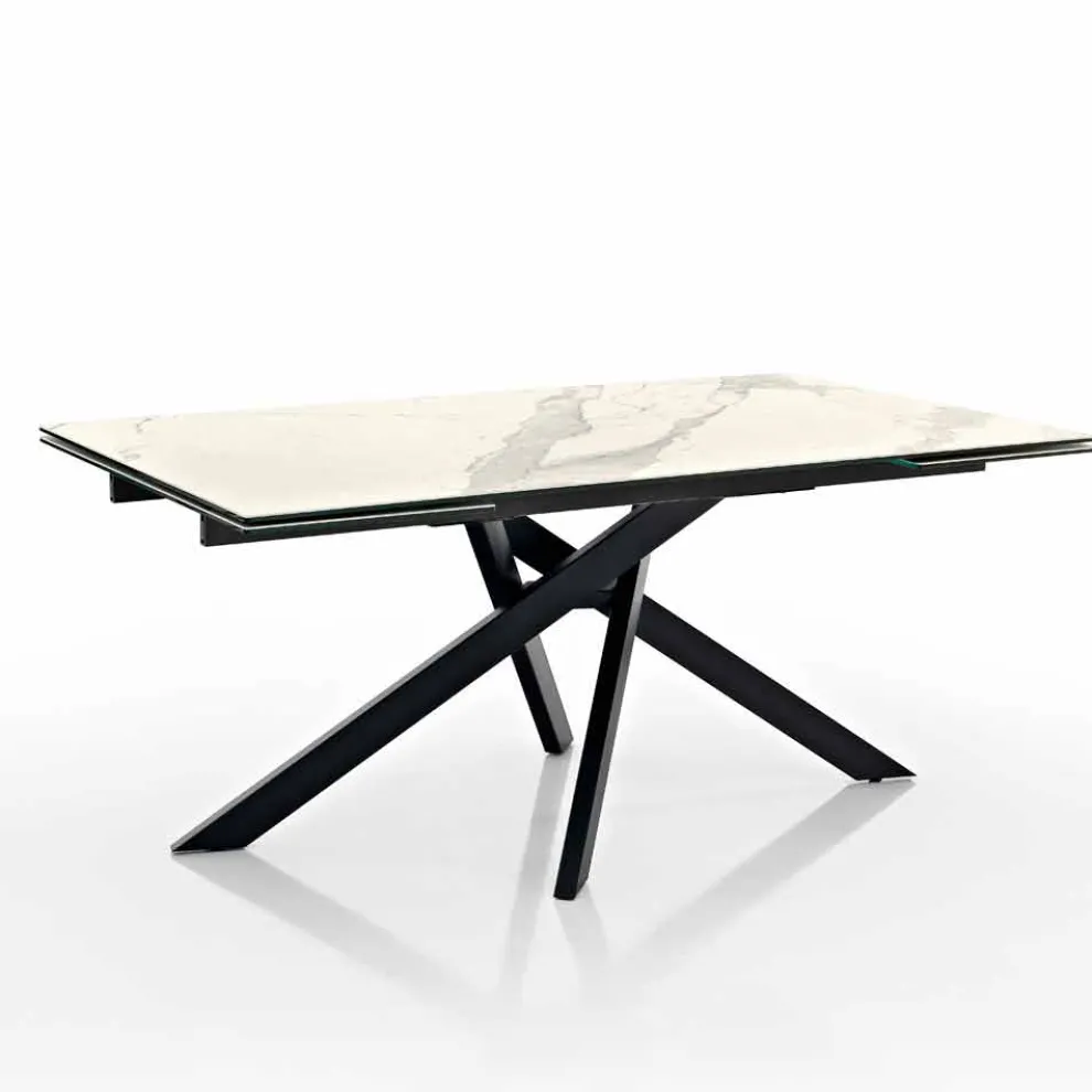 Ausziehbarer Designtisch aus Glaskeramik made in Italy, Dionigi