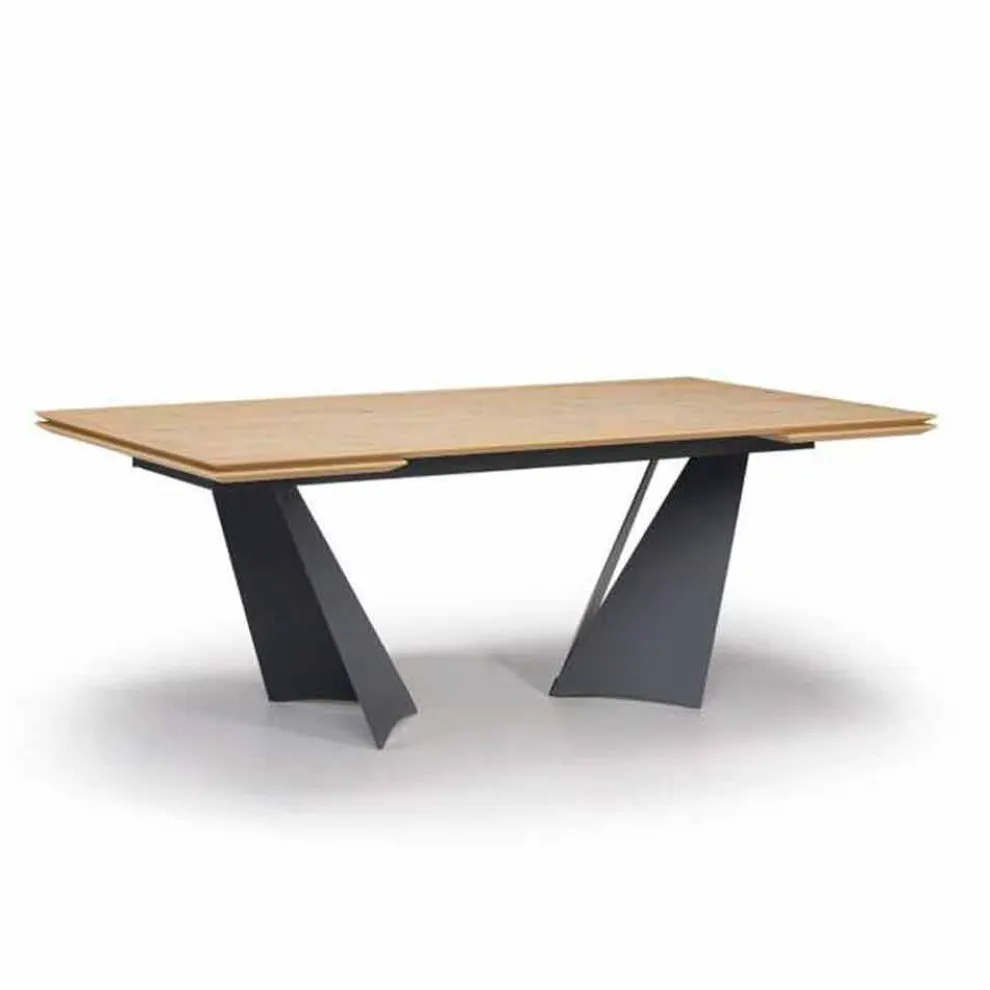 Ausziehbarer Designtisch Bis zu 294 cm in Holz und Metall Made in Italy - Nuzzo